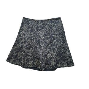 CJ Banks Womens  Floral A-Line Skirt Size 16W Navy & White Coastal Beachy